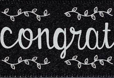 Black Chalkboard Congratulations Printed Ribbon