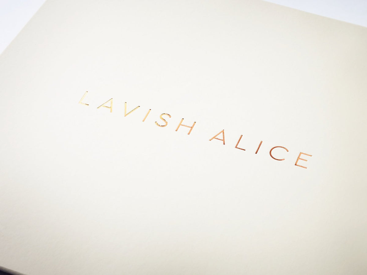 Ivory Gift Box with  Copper Foil Blocked Logo to Lid