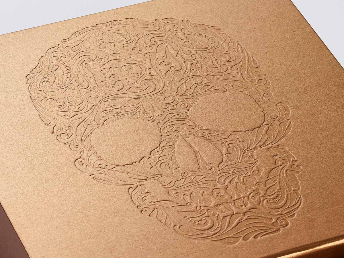 Copper Folding Gift Boxes with Custom Debossed Design