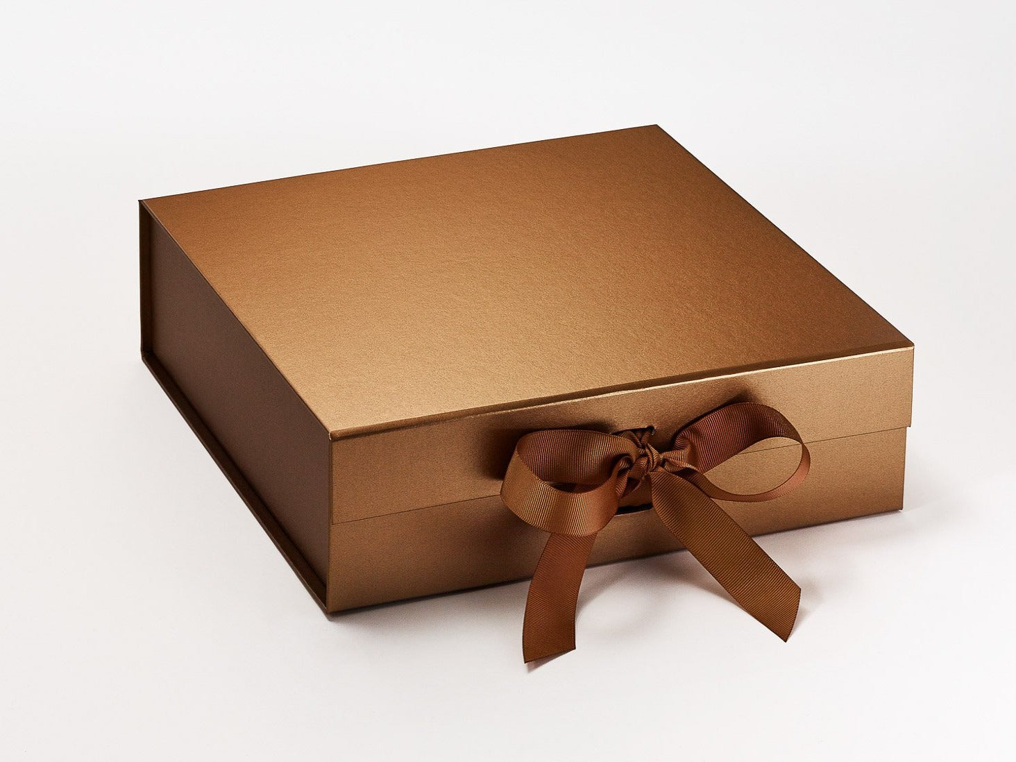 Copper Large Luxury Folding Gift Box with changeable ribbon