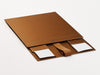 Copper Medium Folding Gift Box Supplied Flat with Ribbon