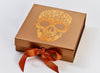 Example of Copper Ribbon Featured on Copper Gift Box with Copper Foil Logo