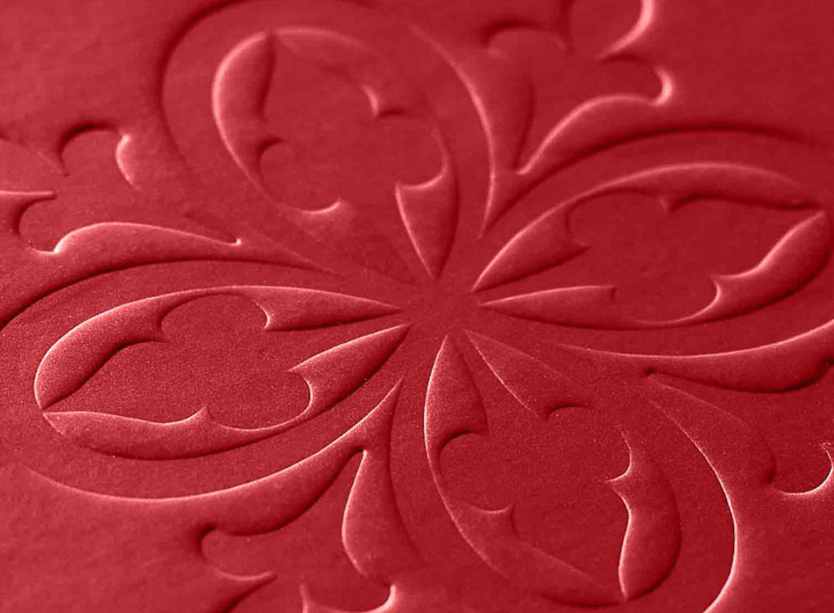 Red Gift Box with custom debossed logo to lid