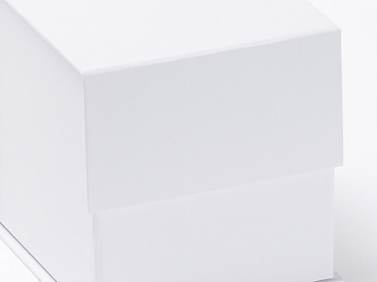Small White Cube Magnetic Snap Shut Closure front from Foldabox USA