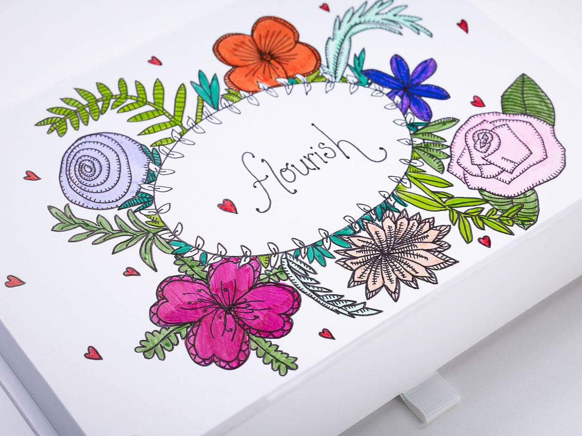 White Folding Gift Box Hand Decorated by Custom Cubed