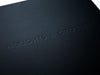 Luxury Black Gift Box with custom debossed logo from Foldabox USA