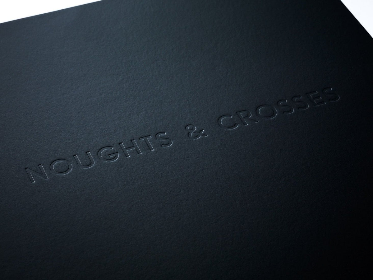 Luxury Black Gift Box with custom debossed logo from Foldabox USA