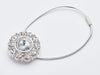 Diamond Flower Gemstone Gift Box Closure with Silver Elastic Cord Loop