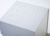 White Small Cube Gift Box with Custom Debossed Logo from Foldabox USA
