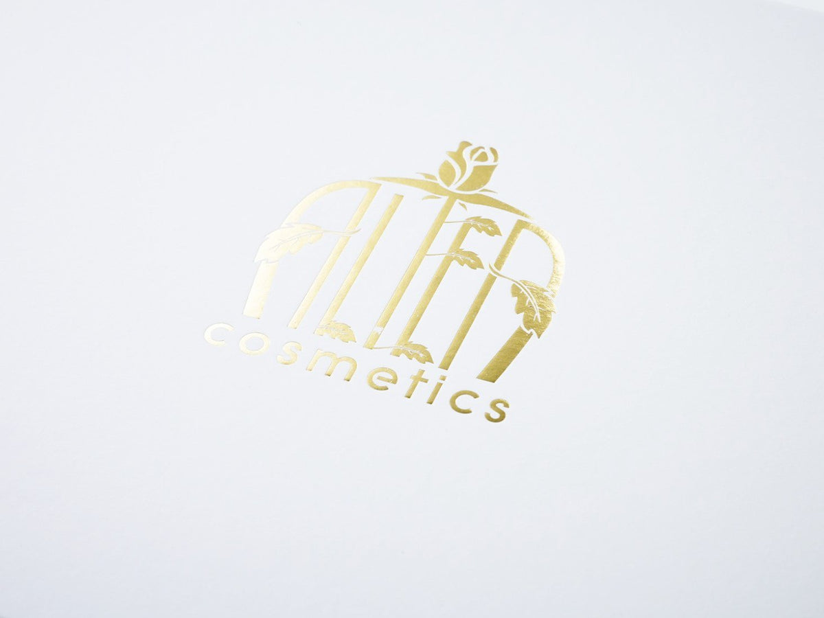 White Gift Box with Custom Gold Foil Logo from Foldabox USA