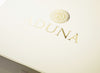 Ivory Folding Gift Box with Custom Printed Gold Foil Logo
