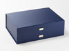 Example of Gold Slot Decal Labels Featured on Navy A4 Deep Gift Box