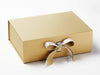 Example of Gold and Silver Marble Double Ribbon Bow Featured on Gold A4 Deep Gift Box
