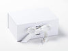 Gold and Silver Marble Ribbon Featured on White Gift Box