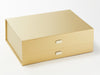 Example of Sample Gold Slot Metal Decal Labels Featured on Gold Gift Box