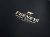 Custom Gold Foil Logo to Lid of Black Folding Gift Box from Foldabox USA