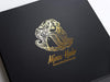 Black Gift Box with Custom Gold Foil Printed Design