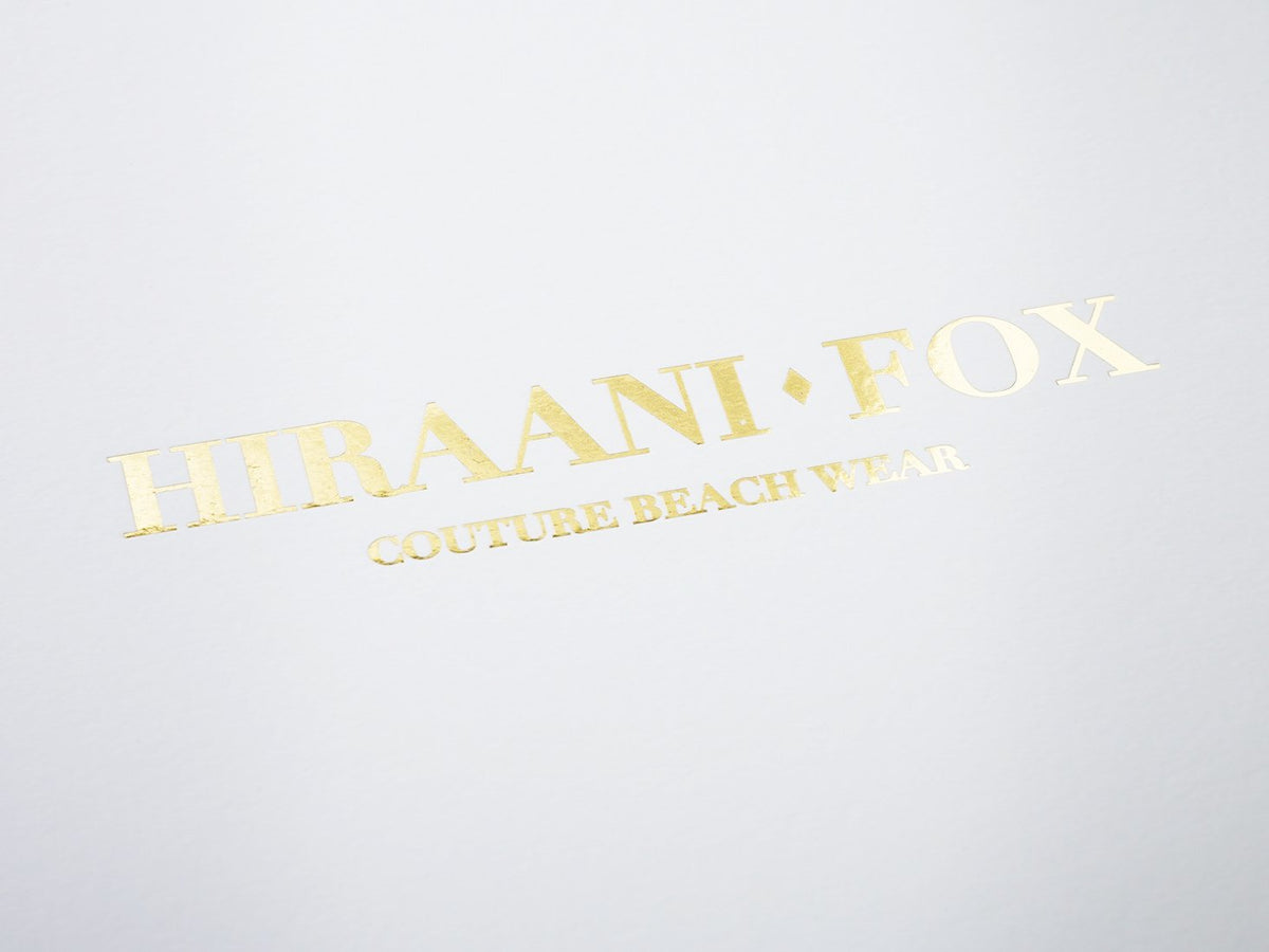 Gold Foil Custom Printed Logo onto Lid of White Gift Box