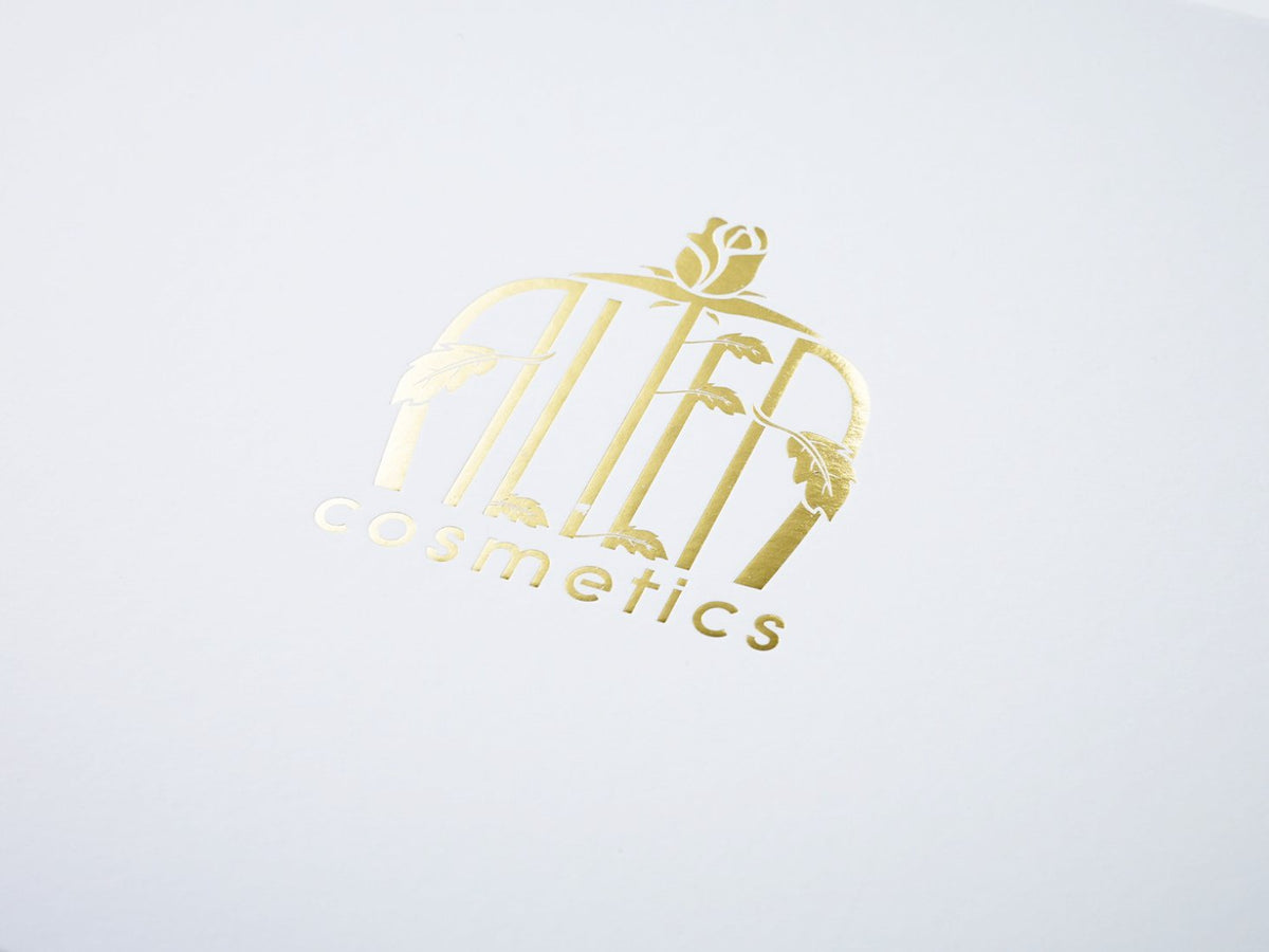 White Gift Box with Custom Printed Gold Foil Logo to Lid