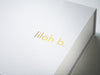 White Gift box with Custom Gold Foil Logo to Lid