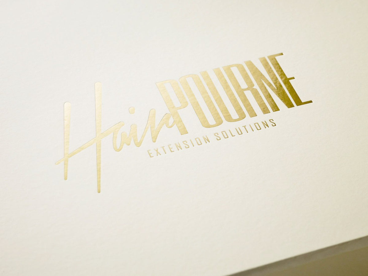 Gold Foil custom logo printed onto Ivory Gift Box