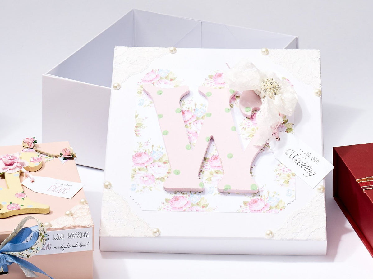 Hand Decorated Medium Lift Off Lid Gift Box by Quaint Hearted
