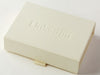 A6 Shallow Gift Box with Custom Debossed Logo to Lid