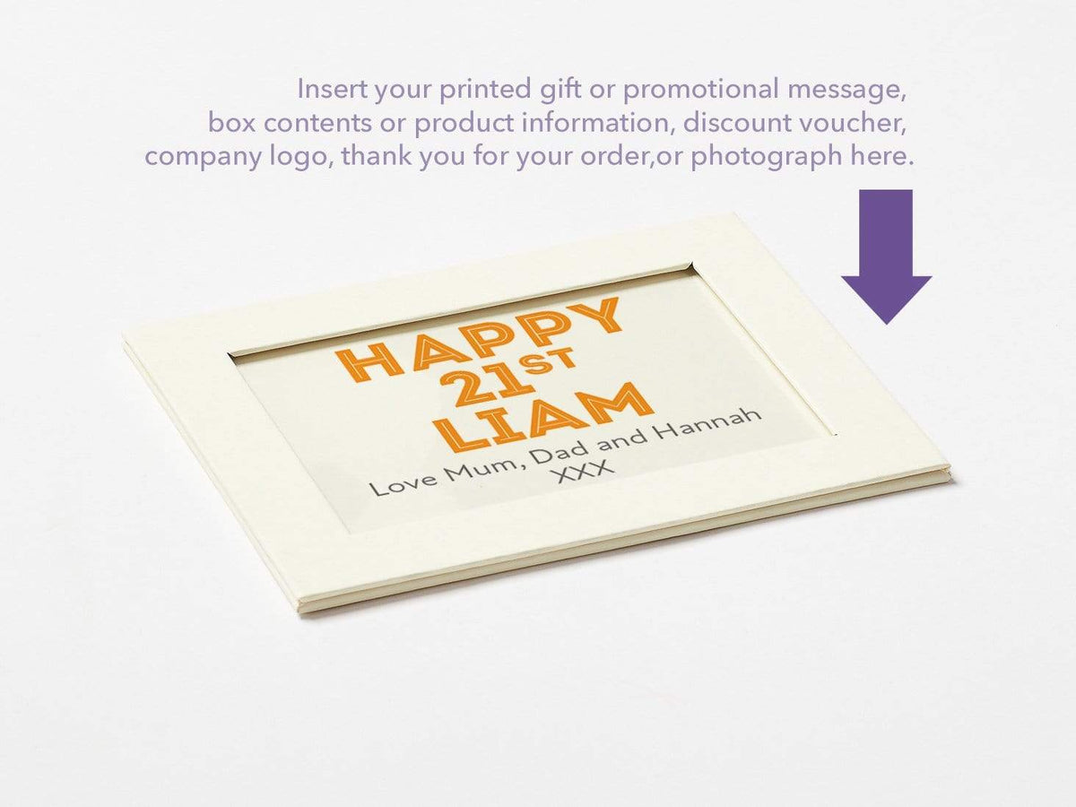 Ivory Photo Frame Assembled with Example of Your Custom Printed Insert or Photograph
