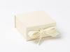 Ivory cream Small folding gift box with fixed ribbon ties