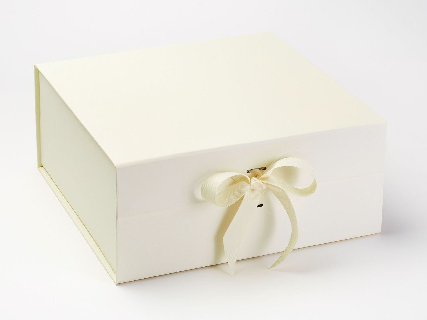 Ivory XL Deep Folding Gift Box with Changeable Ribbon