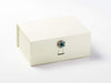 Ivory Gift Box with Emerald and Diamond Flower Gemstone Closure