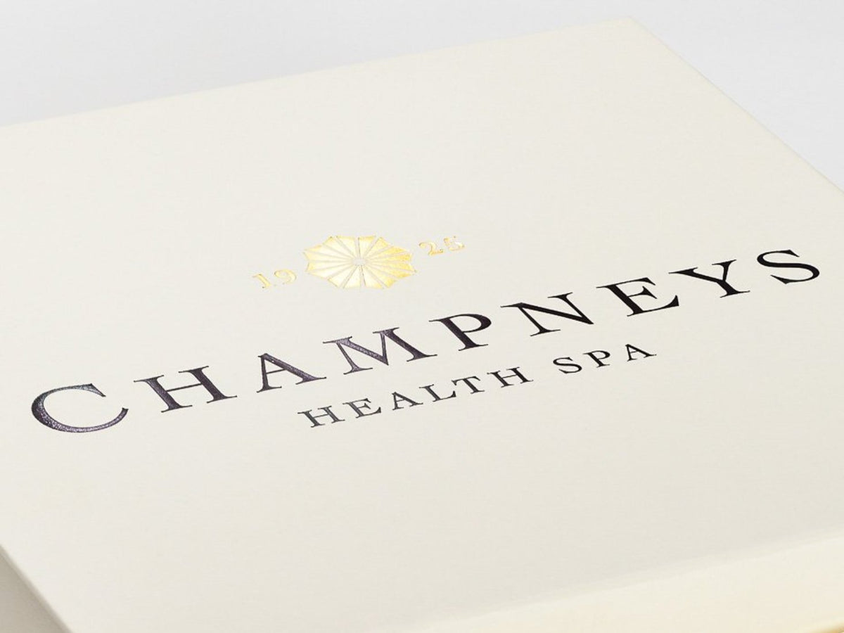 Ivory Gift Box with Custom Printed 2 Colour Foil Design