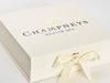Ivory Folding Gift Box with 2 Colour Custom Foil Printed Logo