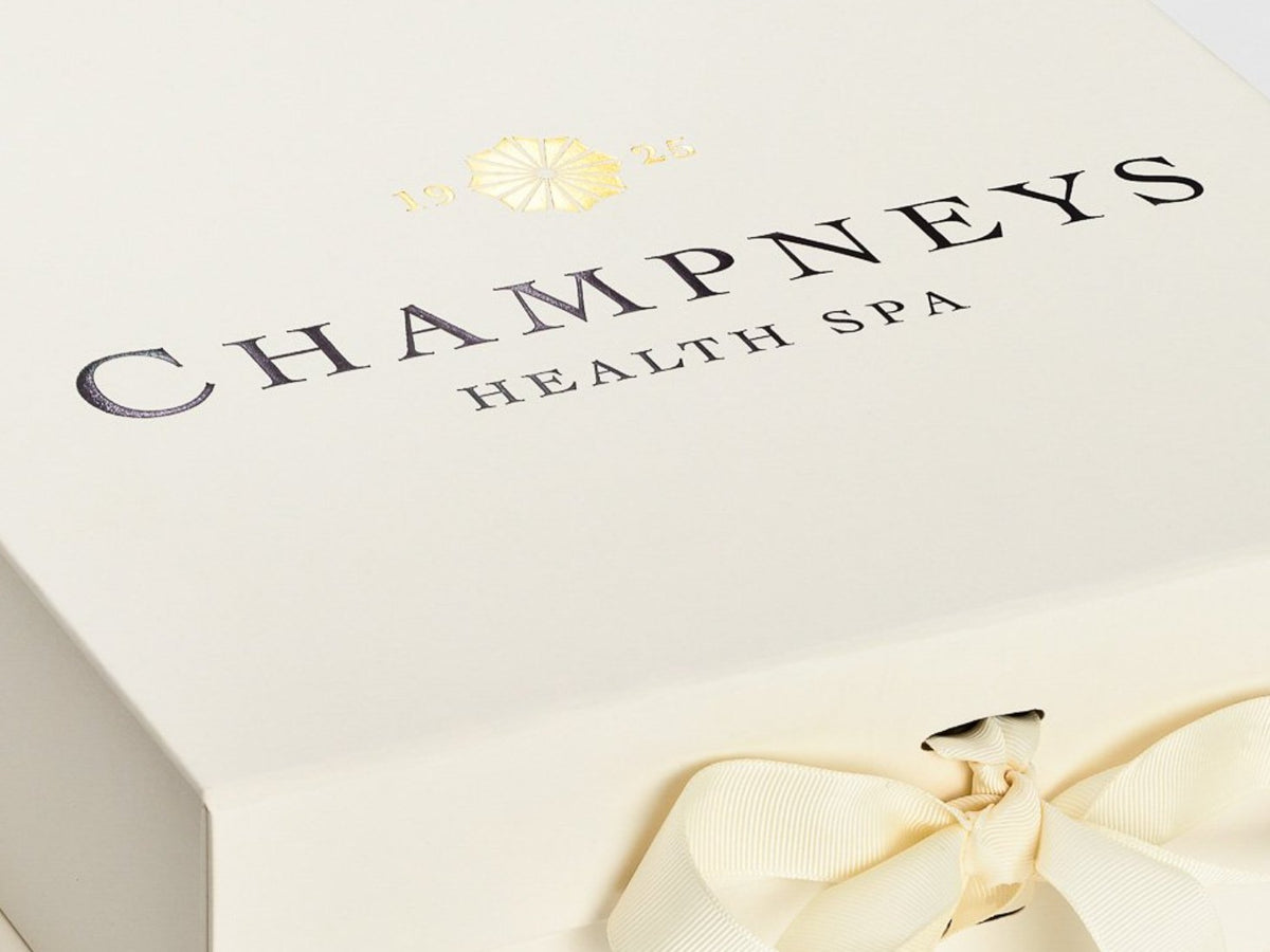 Ivory Folding Gift Box with Custom 2 Colour Foil Logo