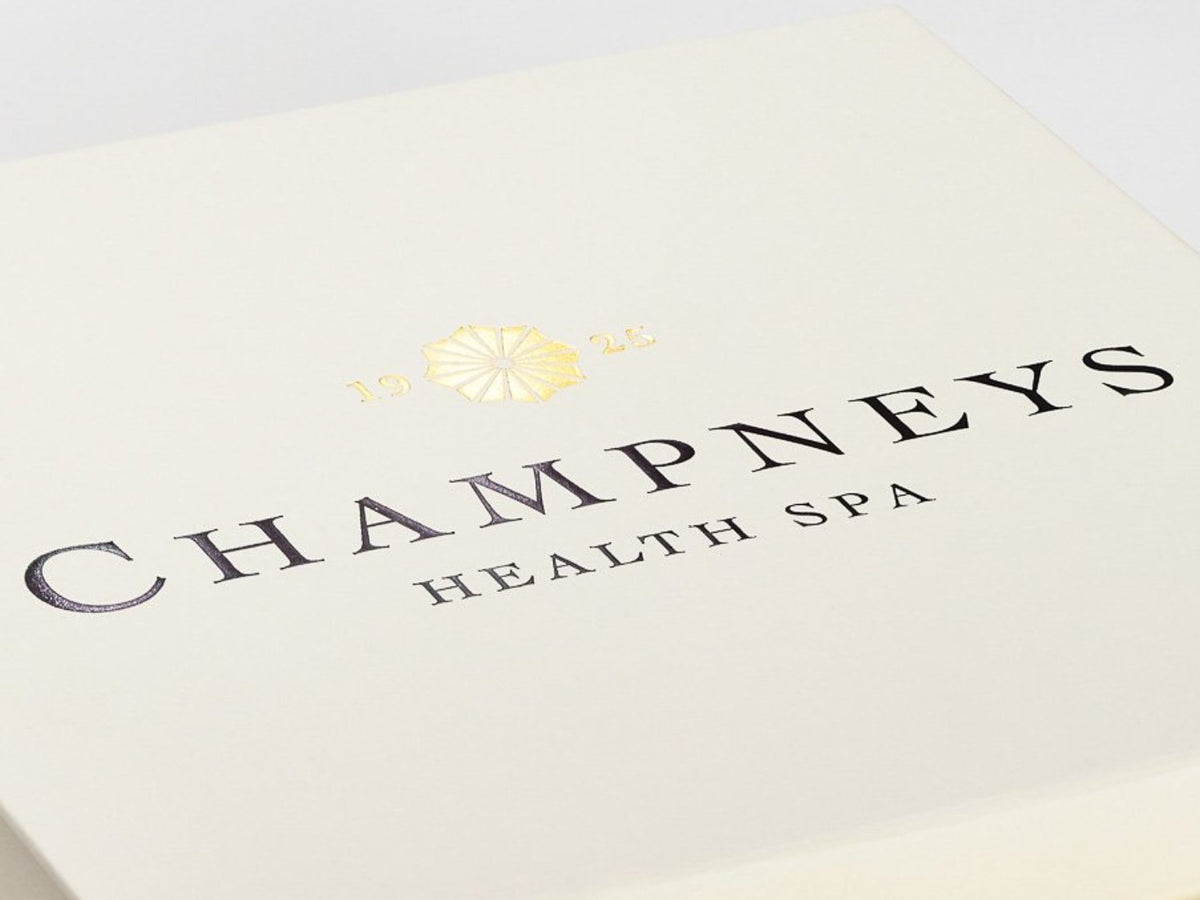 Ivory Folding Gift Box with Custom 2 Colour Printed Design