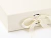 Ivory Large Folding Snap Shut Gift box sample ribbon detail