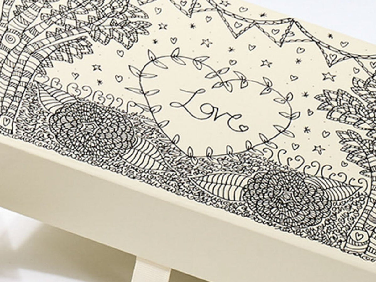 Hand Decorated Ivory Gift Box by Custom Cubed