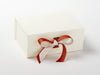 Ivory Gift Box with  Supplied Ivory Ribbon and Added Golden Brown Double Bow