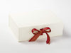 Ivory Gift Box with Copper and Rust Double Ribbon Bow