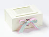 Example of Tulip Pink and Crystaline Double Ribbon Box Featured on Ivory A5 Deep Gift Box with Ivory Photo Frame
