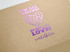 Natural Brown Kraft Folding Gift Box with Custom Pink Foil Logo