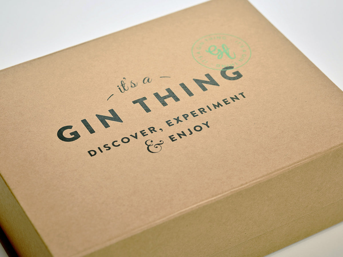 Natural Kraft Folding Gift Box with 2 Colour Custom Printed Design