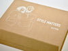 Natural Brown Kraft Folding Gift Box with White Custom Printed Design