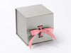Large Silver Cube Slot Gift Box with Rose Pink Grosgrain Ribbon