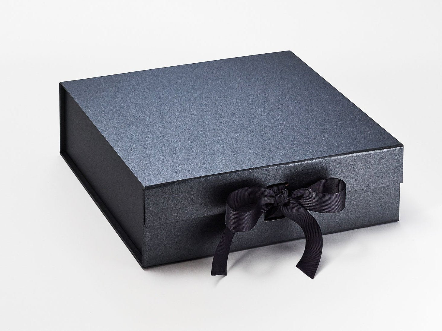 Large Pewter Luxury Folding Gift Boxes with Changeable Ribbon