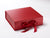 Large Red Pearl Gift Box with Changeable Ribbon from Foldabox USA