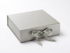 Large Silver Gray Pearl Gift Box Sample with changeable ribbon
