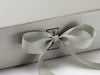Large Pearl Silver Gray Gift Box ribbon detail