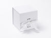 White Large 5" Cube Gift Box with Ribbon from Foldabox USA