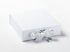Example of Leaf Garland Ribbon as a Double Bow Featured on White Medium Gift Box